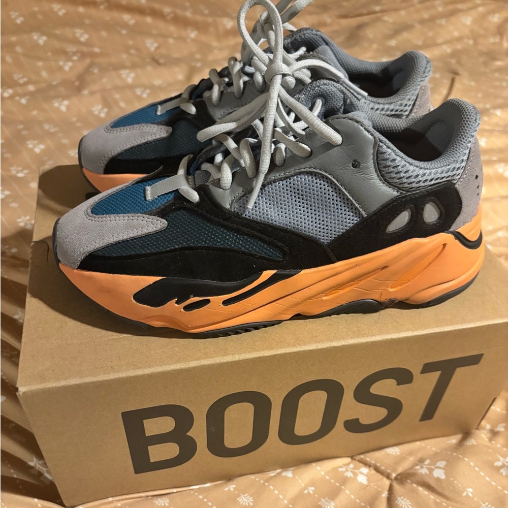 Kids Boost Sneakers - Gray, Black, and Orange